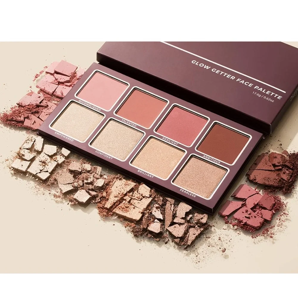 Blinc Glow Getter Face Palette, Cheek Palette with Highlighters, Blush & Contour